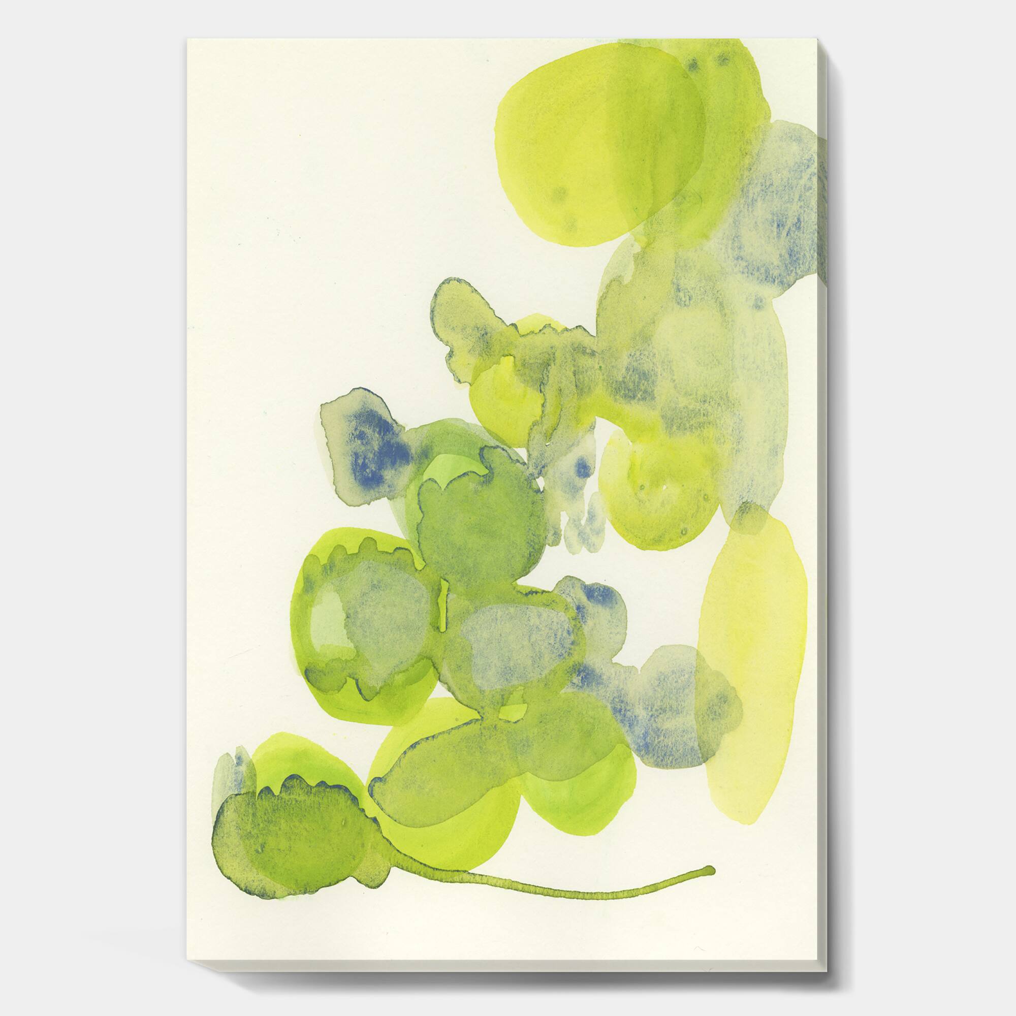 Designart - Handpainted Green Leaves Impression